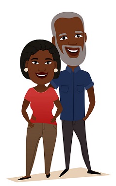 Black senior couple